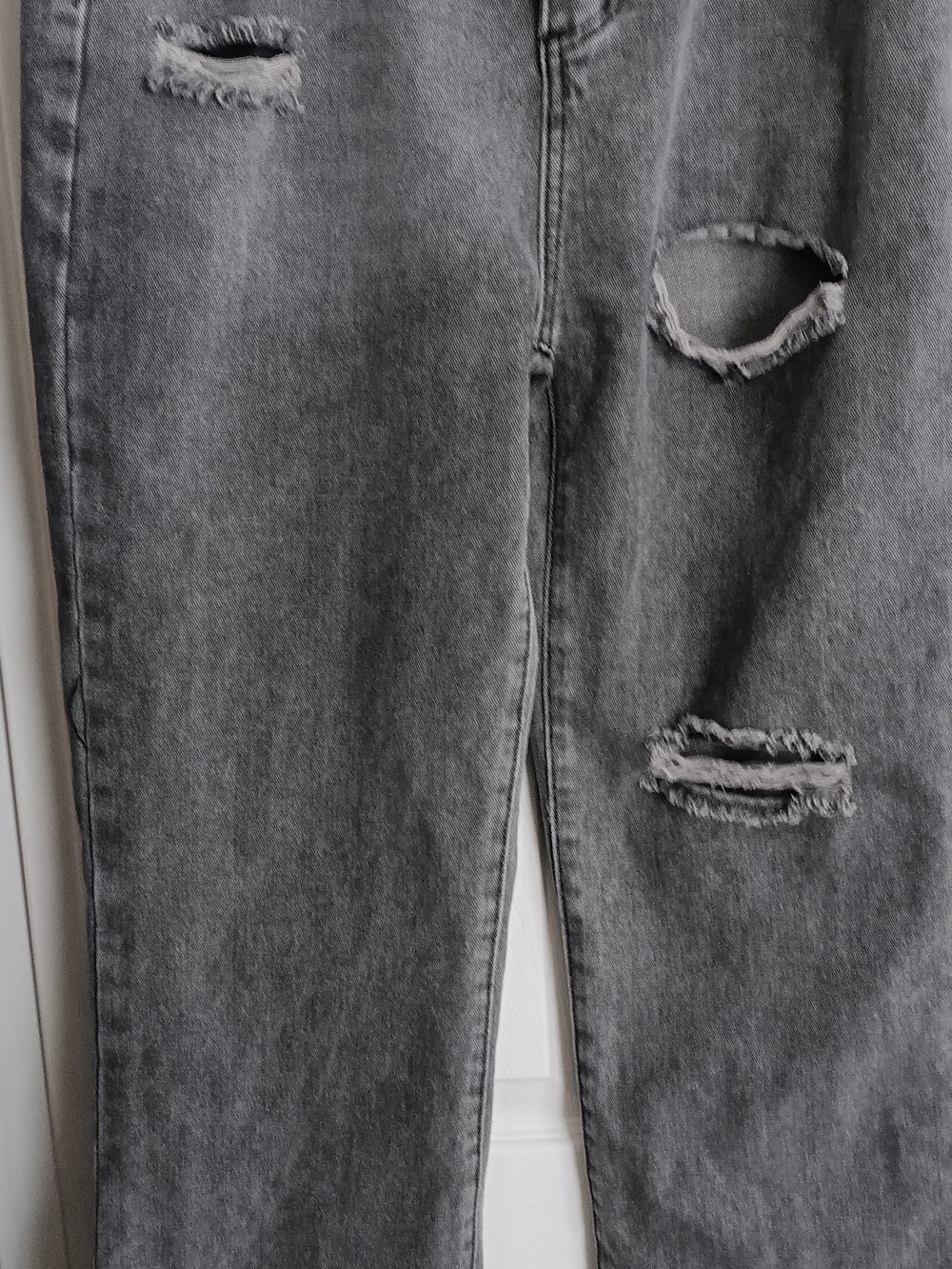 Micas Gray Distressed Ripped Jeans